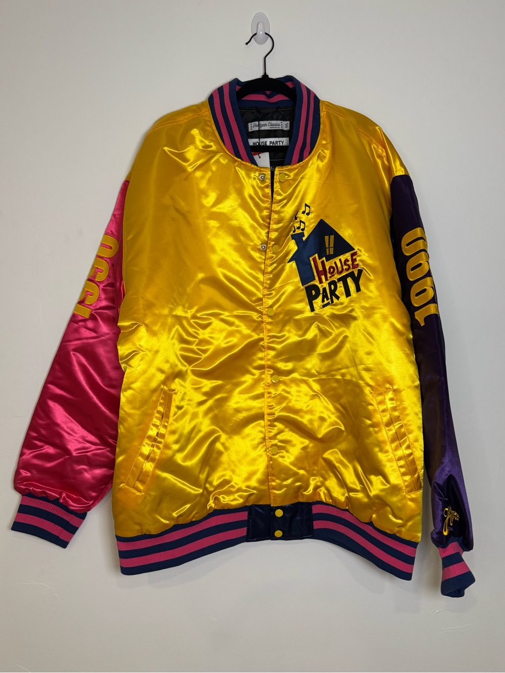 Headgear Classics Kid 'N Play House Party Satin Bomber Jacket NWT Yellow 6XL
